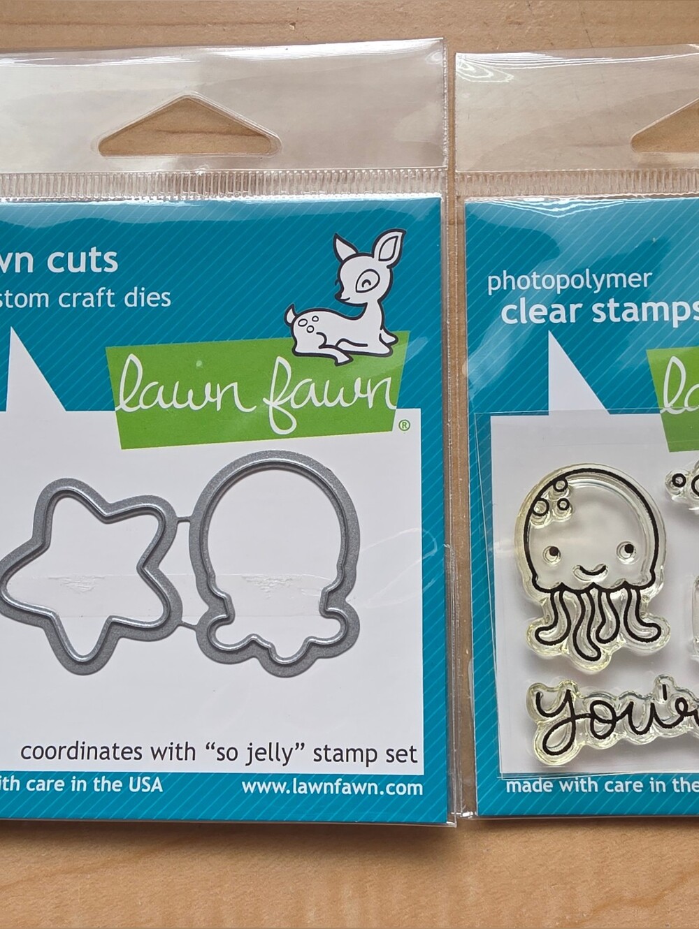 NIP Lawn Fawn 2 pc Set So Jelly Polymer stamps and craft dies